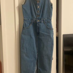 Liz Claiborne Blue Denim Midi Dress